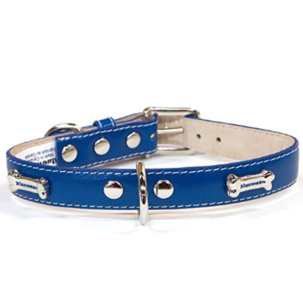 Bluemax Genuine Full Grain Leather Dog Collar